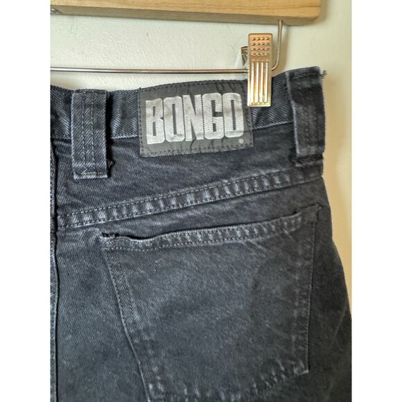 Vintage Bongo Jean Shorts Women's 11 Black Washed High Waist 90s 80s retro Biker - Picture 5 of 13
